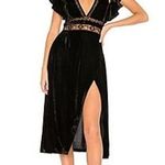 Saylor  black Alexandra Velvet & Lace V-Neck Dress size L Photo 0