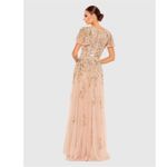 Mac Duggal  5717 Embellished Butterfly Sleeve High Neck Gown Size 16 Photo 2