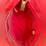 Dooney & Bourke  Red Lexington Pebbled Leather Tote Bag | Brown Handles Photo 11