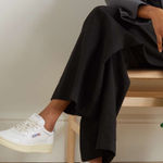 Autry Medallist Low Silver Metallic Leather Sneakers Size 40 White Photo 0