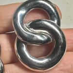 Givenchy Paris NY silver tone double hoop vintage clip on earrings Photo 2