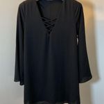 Jella Couture 10. Jelly Couture Black Long Sleeve V-Neck Cage Front Bell Sleeves Dress Size L Photo 0