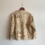 Laura Ashley  Silk Cotton‎ Blend Tan Neutral Floral Embroidery Jacket Size XL Photo 3
