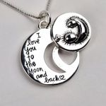 LA rocks sterling silver I love you to the moon and back pendant necklace NWT Photo 2