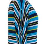 Calvin Klein  Women's Shift Dress Boat Neck Blue Black Stripe Jersey Knit Size 14 Photo 5