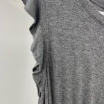 Loft  rayon M gray midi dress sleeveless ruffle office casual travel vacation Photo 3