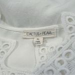 Cactus + Pearl White Lace Detail Women's Blouse Size XL Photo 4