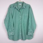 J. Crew Relaxed Cotton Button Up‎ Shirt Green Striped Size XL Photo 1