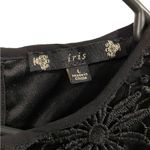 Iris  Black Eclectic Hippie Dark Romance Lace Floral Sleeveless Cropped Blouse Photo 5