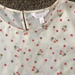 LC Lauren Conrad Lauren Conrad LC Crepe Bow Top Cherries Valentine’s Day Spring Blouse Sz M Shirt Photo 4