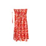 Cupshe  Red Floral Smocked Tiered Halter Midi Dress Vacation Resortwear Photo 2