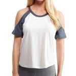 Live Love Dream Cold-Shoulder Baseball T-Shirts Womens X-Small
White Navy Graphic T-Shirt top Photo 0