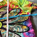 Peace & neon sweatshirt, BOHO, WHIMSICAL, HIPPIE Green Size L Photo 3