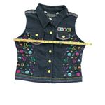 COOGI Vintage  Women's Denim Embroidered Y2K Kidcore Logo Whimsygoth Vest Size XL Photo 2