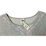 Tokyo Darling NEW  Aeropostale Gray Hearts Cropped Oversized Sweatshirt Size M Photo 5