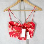 ALC Frank A. L.C. Arit Floral Ruched Summer Vacation Beach Casual Crop Top Size 8 Photo 2