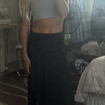 Long Black Slit Skirt Photo 1