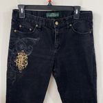 Ralph Lauren Lauren vintsge Y2K straight leg scroll embroidered mom jeans sz 6 Photo 2
