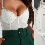 Windsor Rhinestone and Pearl Crop Top Photo 1