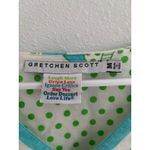 Gretchen Scott Top Womens Medium Blue Green‎ Leaves V Photo 2