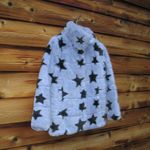 NWT NVLT Women's Short Pile Faux Fur Star Print Jacket Purple Size XS Photo 4