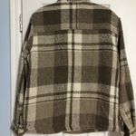 ZARA  plaid shacket jacket tan brown women’s size large button up‎ wool blend Photo 6