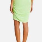 Sundry  NWOT Ruched Seam Bodycon Skirt pull on beach cover up solid neon green 2 Photo 1