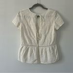 Sézane Sezane Cleo White Eyelet Short Sleeve Tie Back Cotton Blouse 36 US 4 Small Photo 3