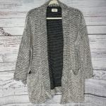 Marine layer  Women's Birdseye Collared Cardigan-Black/White Contrast Med Photo 2