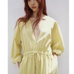 ZARA  oversized butter Yellow Jumpsuit NEW Photo 2