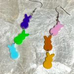 Easter Bunny Dangle Earrings NWOT Pink Photo 3