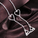 HP💝Rhinestone Heart pr Bra Straps Silver Photo 0