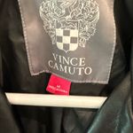 Vince Camuto Black Faux Leather Moto Jacket Size Medium Photo 2