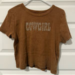Cropped Brown Cowgirl Shirt Size XL Photo 0