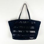 Victoria's Secret VICTORIA’S SECRET Black Side Lace Canvas Shoulder Tote Photo 1