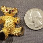 Gold Teddy Bear Pin Photo 2