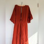 ZARA   Maxi leght Dress with Ring Detail orange size L Photo 4