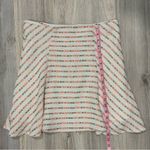 Maeve  Anthropologie Lucaya Tweed Twirl Swing Ivory Gold Stitch Skirt Size 12 USA Photo 1
