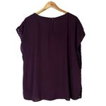 Lane Bryant  Purple Velvet Burnout Sheer Sleeve Top Plus Size 18/20 Photo 2
