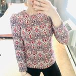 ZARA shiny jacquard metallic sweater keyhole top Photo 3