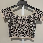 Lucy Paris Black and White Fitted Crop Blouse Photo 1