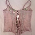 Victoria's Secret  Pink Floral Lace-Up Corset Photo 3