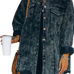 Hixiaohe Women's Casual Oversized Button Down Corduroy Shirt Jacket Size XS Photo 0