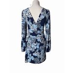 Lilly Pulitzer Romper Womens Medium Navy Riza Long Sleeve Bouquet All Day Photo 3