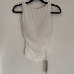 NWT OGL Move Ribbed Ruched Side Tank Top in White Built Photo 2