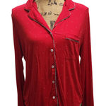Victoria's Secret  Red Polka Dot Long Sleeve‎ Pajama Top Sleep Shirt Photo 0