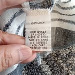 Habitat  Black and White Striped Button Up Blouse Linen Vacation Size XS Photo 4
