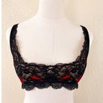 Victoria's Secret Quarter Cup Lace Bralette Medium Low Cut Black Red Photo 1