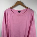 Talbots Top Women XL Pink 3/4 Sleeves Tie Front Pullover Cotton Sweater Spring Photo 2