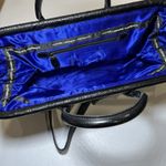 Vintage Clever Carriage Company Denim Lace And Leather Patchwork Tote Bag Blue Photo 3